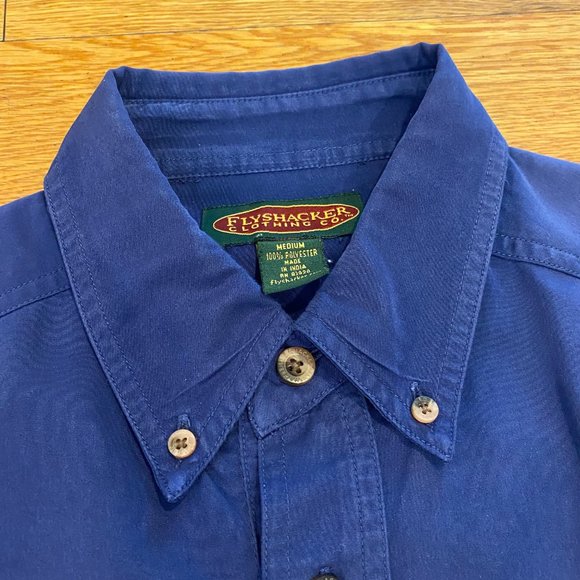 Flyshacker Clothing Co Mens Fishing Shirt Medium Button Down Short Sleeve Pocket - Picture 8 of 10
